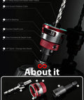 Heavy Duty Nine Piece Countersink Drill Bit Set With Adjustable Depth Stop Collar And Tct Alloy Steel components with clear countersink depth scale.
