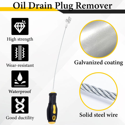 Pro Grade Heavy Duty Magnetic Oil Drain Plug Remover Tool with galvanized coating and steel wire construction.