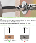 Installation guide for 620 Piece M3 Wood Screws Set in 304 Stainless Steel Phillips Flat Head Short Screws showing torque tips.