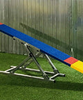 Beefy Durable Aluminum And Steel Dog Teeter Board With Rubber Skin Adjustable 21 To 27 Inches 12 Inch Wide Includes 36 Inch Yellow
