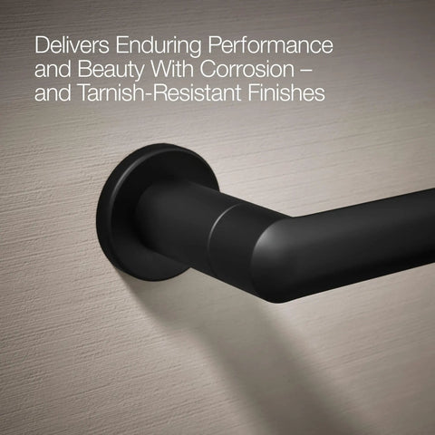 Close-up of the Kumin Matte Black Pivot Toilet Paper Holder No Fuss Tissue Change Built Tough With Premium Metal Construction And Tarnish Resistant Finish Ideal For Modern Bathrooms