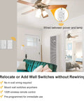 Room with 3 Way Wireless Light Switch Kit No Wiring No WiFi Easy Install Expandable Receiver Remote For Lamps Ceiling Lights