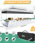 10x20 Pop Up Gazebo With Mosquito Netting Sidewalls No Tools Needed One Push Easy Up Canopy With Dual Vent Roof Waterproof And UV 50 Plus Screen Tent For Party Time Backyard Patios And Events displayed in setup with table underneath.