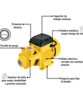Electric Peripheral Water Pump Half Horsepower Built For Home Use Beefy Performance Durable Build Yellow Finish