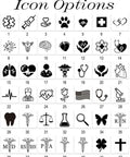 Customizable Lab Coat For Men And Women, Personalize With Icon, Name, And Photo options including medical and symbols.