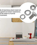 40 Piece M6x10 Stainless Steel Hex Bolts And Nuts Set Fully Threaded Flat Head Screws Kit with tools in workshop