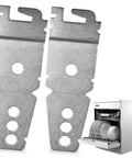 Undercounter Dishwasher Bracket Replacement Kit, Easy Install Mounting Brackets shown with open dishwasher, Pack of 2