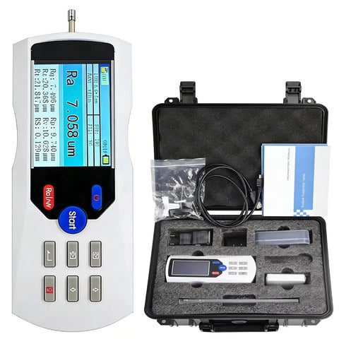 Handheld Digital Profilometer Surface Roughness Tester With 5 Micron Diamond Stylus And Inductive Sensor, case with accessories