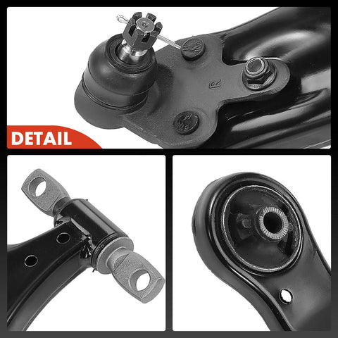 Front Lower Control Arm With Ball Joint And Bushing For Toyota Sienna 2011 2012 2013 2014 2015 2016 2017 2018 2019 2020 Front Left And Right Driver And Passenger Side Replacement Easy Install Premium Aftermarket Quality, black steel detail