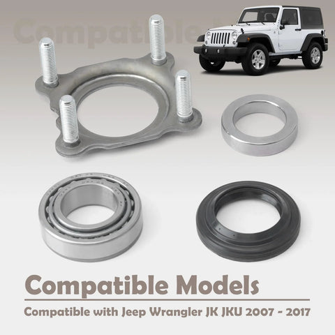 Beefed Up Rear Axle Bearing And Seal Kit For Jeep Wrangler JK JKU 2007 To 2017 Fits 68008523AA components shown