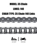 35 Roller Chain 140 Links for Mini Bike and Go Kart