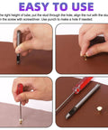 Demonstration of using Top Shelf Pro Grade Gold Leather Rivets And Chicago Binding Screws Assortment Kit with tools on leather.