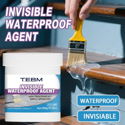 Crystal Clear Waterproof Sealant 500 G Quick Dry Multi Surface Crack Repair Paste Weather Resist applied with a brush.