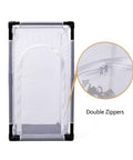 Front view of Large Monarch Butterfly Habitat Cage For Outdoor Use Insect Mesh Terrarium 30 Inch Tall With Weatherproof PVC Frame