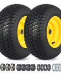Beefy Tubeless 16X6.50-8 Lawn Mower Tires With Wheels Front Wheel Set For Riding Mowers And Garden Tractors 3 To 4.5 Inch Offset