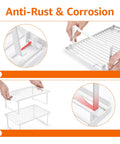 Stackable Metal Wire Racks For Kitchen Cabinets And Pantries Beat The Kitchen Chaos Easy Storage Solutions Heavy Duty Steel Organizer Shelves Set Of Two showing assembly steps with anti-rust features.