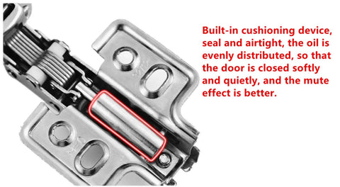 Close-up view of a 35mm concealed hinge showing built-in soft close dampers for quiet operation. Two Pack 35mm Concealed Hinges Smooth Soft Close Cabinet Doors Rock Solid Rust Proof Steel Face Frame Breeze To Install Kitchen Cupboard Hardware Game Changer.