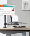 Ergonomic Monitor And Laptop Arm Mount For 13 To 32 Inch Screens Up To 22 Lbs, Adjustable Desk Mount with Laptop Tray shown in office use