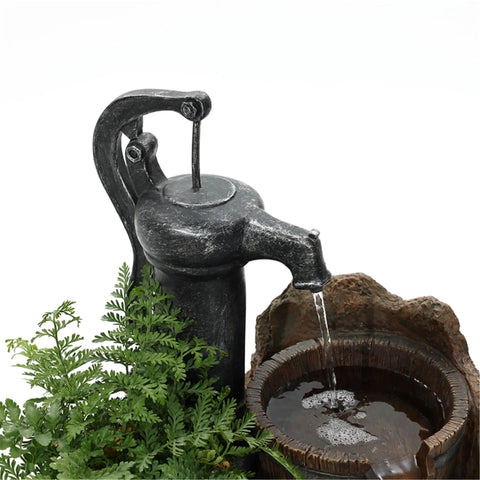 Outdoor Cascading Water Fountain With Pump Included For A Chill Backyard Oasis, Durable Polyresin And Fiberglass Garden Feature