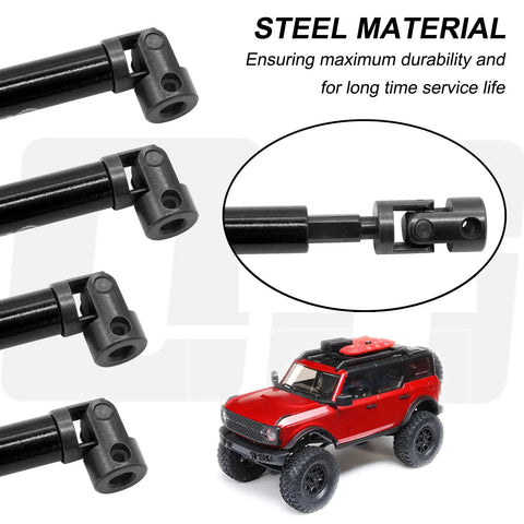 Center Driveshaft For SCX24 Beefed Up Steel Upgrade For C10 AXI00001 JLU Wrangler AXI00002 Bronco AXI00006 Heavy Duty CNC Hardened Steel U Joint For Extreme RC Performance on 1/24 RC truck