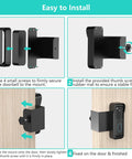 Diagram showing installation steps for No-Drill Doorbell Mount For Newest Video Doorbell Camera, Anti-Theft 360-Degree Protection.