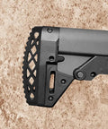 Close-up of KSG KS7 Recoil Pad with Convex Design, Custom Molded Fit for Kel-Tec KSG KS7, Shock-Absorbing Recoil Pad and Grip Storage