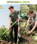 Man using Versatile Telescoping Dual Head Garden Weeder And Cultivator With Adjustable Handle in garden