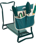 Folding Garden Kneeler Seat With Soft Foam Pad And Tool Pouch, Portable Bench With Sturdy Steel Frame And EVA Pad, Tools in Pouch