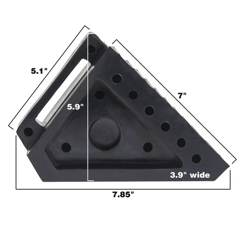 Solid Rubber Wheel Chocks With Traction Ribs For That Tire Grip And A Handy Handle For Quick Positioning Built Tough To Keep Your Ride Secured On Slopes