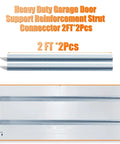 Heavy Duty Garage Door Strut Connector Reinforcement Kit, 2 Pack 2Ft Each shown installed on garage door