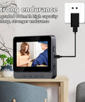 Smart Video Doorbell With 4.3 Inch Display, Bluetooth Doorbell Camera, 2 Way Audio Intercom, showing video on shelf.