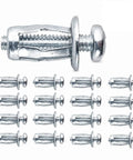 Expansion Screw Petal Nut Kit For Drywall And Hollow Walls Heavy Duty Zinc Plated Jack Nuts With Screws 20 Pcs M4x20 M4x25 M5x25 And M6x25 Built For Plasterboard Thin Metal Sheets And DIY Projects. zinc-plated jack nuts with screws set