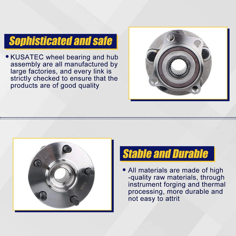 Two Pack Front Wheel Bearing And Hub Assembly For Subaru Legacy And Outback 2005 To 2014 With ABS shown in packaging