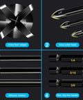 10 Piece Glass Concrete Drill Bit Set With Hex Shank Tungsten Carbide Tips showing four-edged head and hex shank details.
