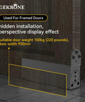 Self Closing Concealed Door Pivot Hinges Heavy Duty Spring Hydraulic 360 Degree Rotation Stainless Steel Invisible Hidden Door Hinge System For Wooden Secret Doors Adjustable Speed Supports Up To 220 Lbs installed on wood door