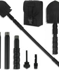 Beast Mode Heavy Duty Folding Camping Shovel With Pickaxe, 31 Inch Carbon Steel Survival Entrenching Tool accessories displayed