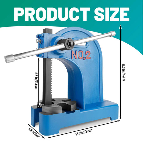 Heavy Duty 2 Ton Manual Arbor Press Built Different With Solid Cast Iron Frame Top Shelf Metal Stamping Bending And Forming Tool For Garage Mods And Pro Shop Workflows Demanding Reliable Precision