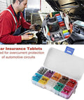 Mechanic using automotive fuse assortment kit with box 200 or 400 piece set for quick car electrical repairs visible.