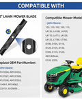 42 Inch Lawn Mower Blade Replacement For John Deere 42 Inch Decks D100 D105 D110 D125 D130 LA135 E100 E110 E120 in 2 Pack with compatible models list