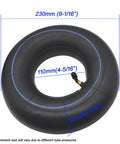 Heavy Duty Inner Tube for 4.10/3.50-4 Tires Fits Wheelbarrows Go Karts ATVs Lawn Mowers Yard Tractors and More 10 Inch Inner Tube With TR87 Bent Metal Valve Stem 4 Inch Rim with measurements.