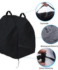 Kick Ass Miter Saw Cover Crafted From Thick Waterproof Oxford Cloth Featuring A Snug Drawstring Hem And Easy Grip Handles for protection with top handle.