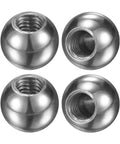 Four Pack Threaded Ball Nut Knobs M5x10mm 304 Stainless Steel Female Thread Ball Nut Caps For Lighting Fixtures Machinery DIY Round Solid Heavy Duty Screw Caps Silver, four-piece set