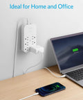 Power Up All Your Gadgets With This Awesome Wall Outlet Extender Featuring Six AC Outlets Two USB Ports Charging Laptop
