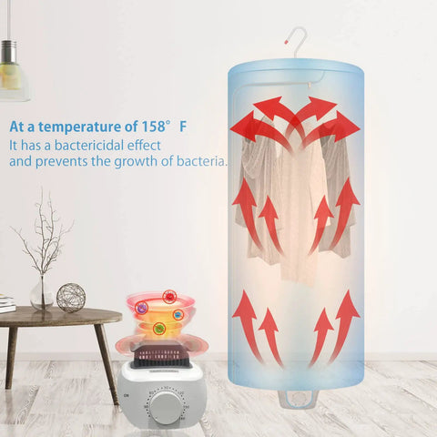 Portable 900W Mini Electric Clothes Dryer Rack For Apartments And Travel Ready with temperature control display
