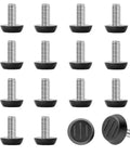1/4-20 UNC Thread Adjustable Furniture Levelers And Table Feet, Screw-In Foot Glides, 16 pcs, easy-install pack for home, shop, garage use