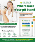 Woman holding pH Test Strips For Urine And Saliva, 20 Count for easy home health monitoring, fast and accurate pH readings display.