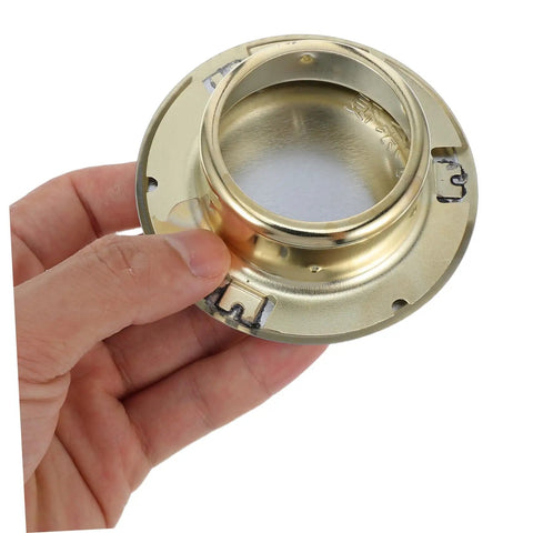 Four Pack Concealed Sprinkler Head Decorative Covers Heavy Duty Iron Protective Plates Built Tough For Outdoor Lawn Irrigation Systems, close-up view of a cap.