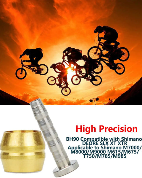 14 Piece Brass Olive and Steel Insert Kit for Disc Brake Hose BH90 Compatible MTB Hydraulic Brakes, sunset biking.