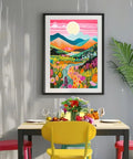 Diamond Painting Kit For Adults Beginners Mountain Flower DIY Diamond Art Set With Tools Full Round Drill Diamonds 16x12 Inch Canvas