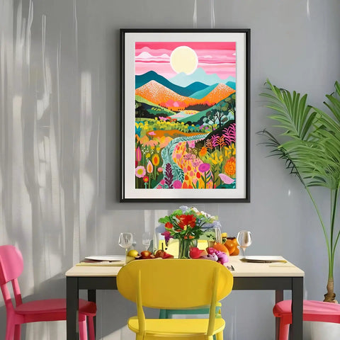 Diamond Painting Kit For Adults Beginners Mountain Flower DIY Diamond Art Set With Tools Full Round Drill Diamonds 16x12 Inch Canvas